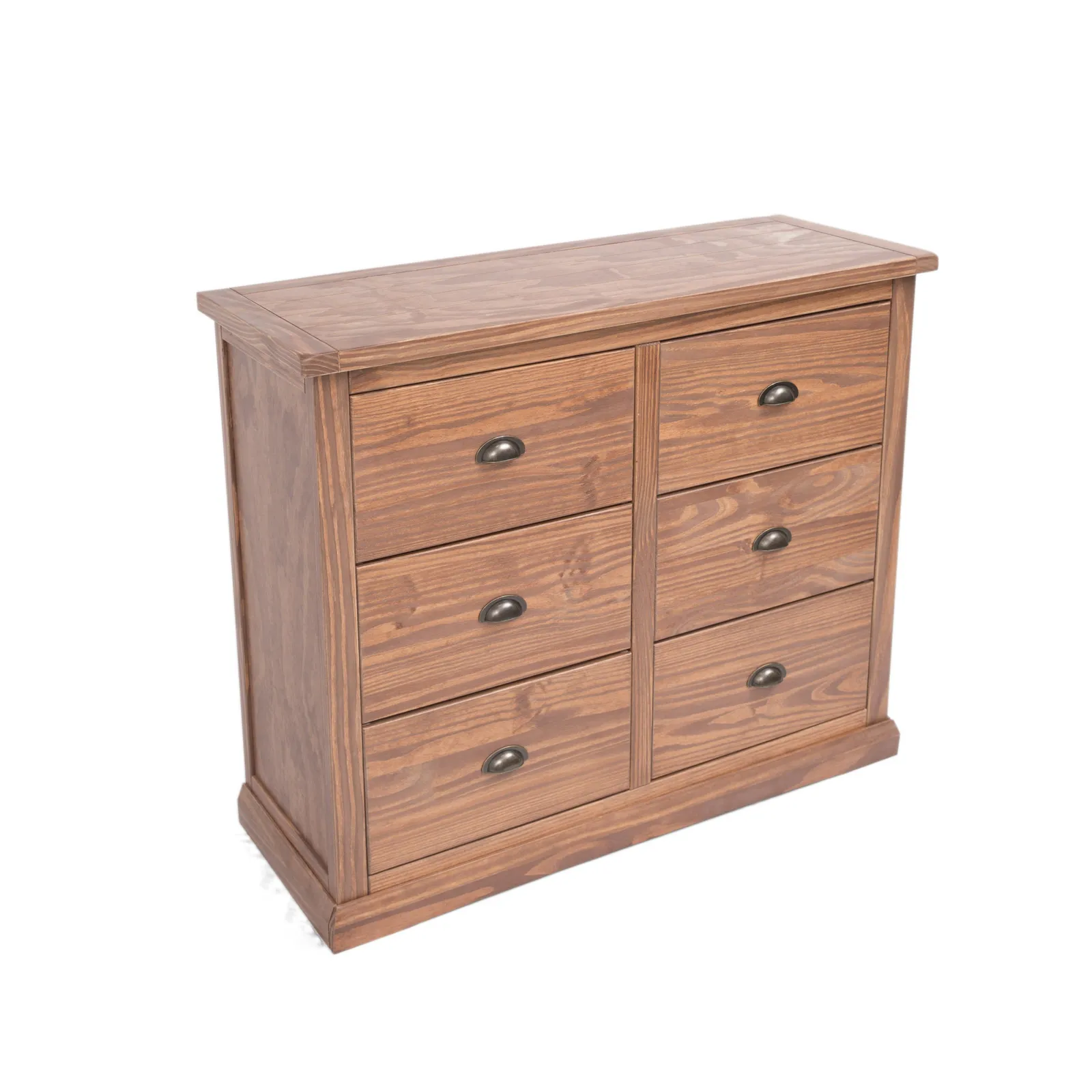 Cabinet Bits Tirolo 6 Drawer Chest of Drawers Brass Cup Handle in Brown 3