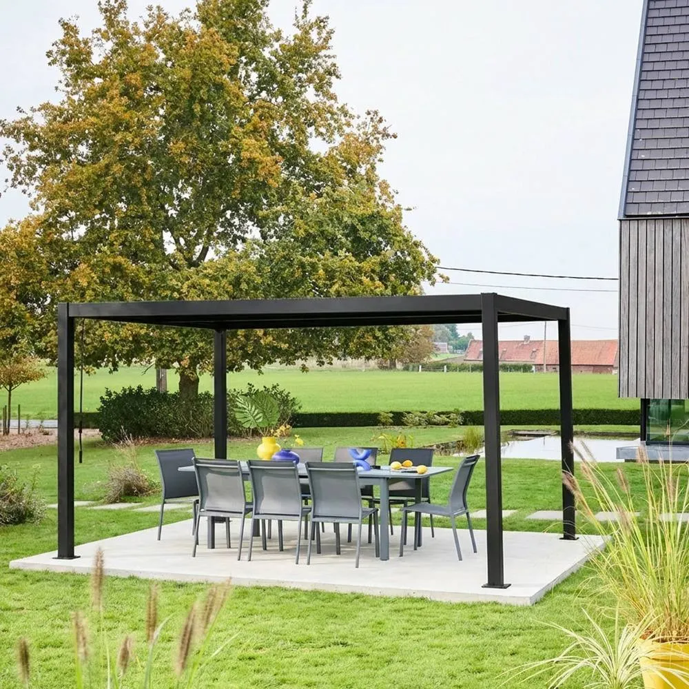 sweeek Louvered pergola aluminium & steel 4 x 3m in Black 3