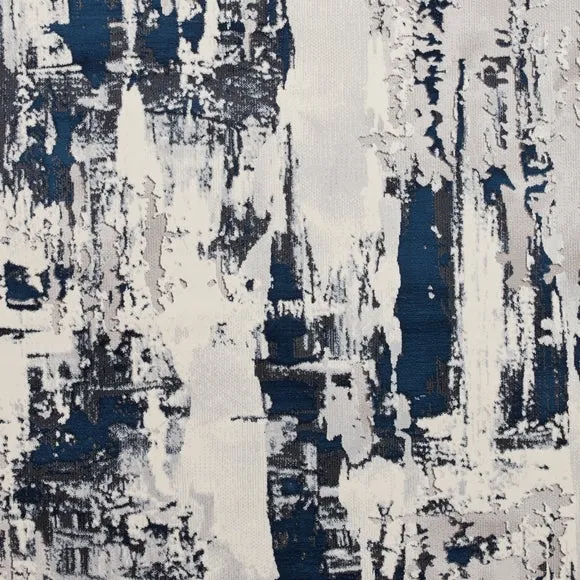 Think Rugs Apollo Grey/Navy Rectangle 080 x 150cm Polypropylene Modern Abstract GR579, Grey 6