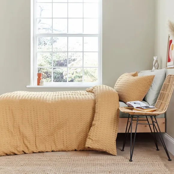 Emerson Waffle Duvet Cover and Pillowcase Set 4