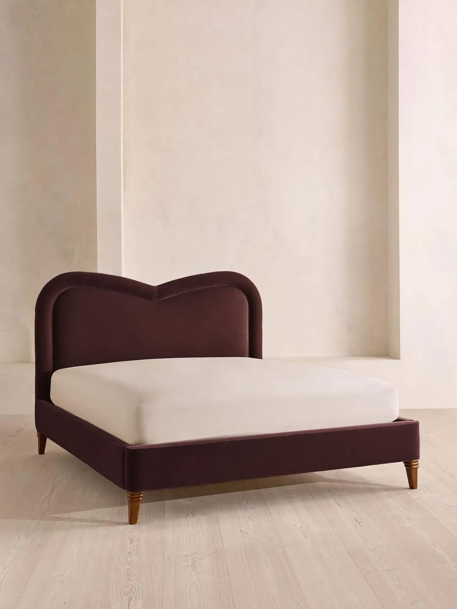 Keira Bed, Super King, Velvet, Aubergine