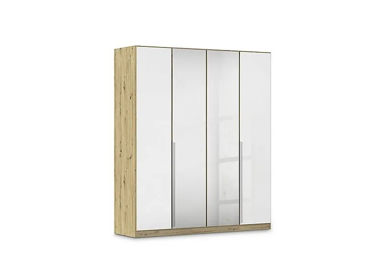 Freja 181cm 4 Door Hinged Glass Wardrobe With Mirror Doors