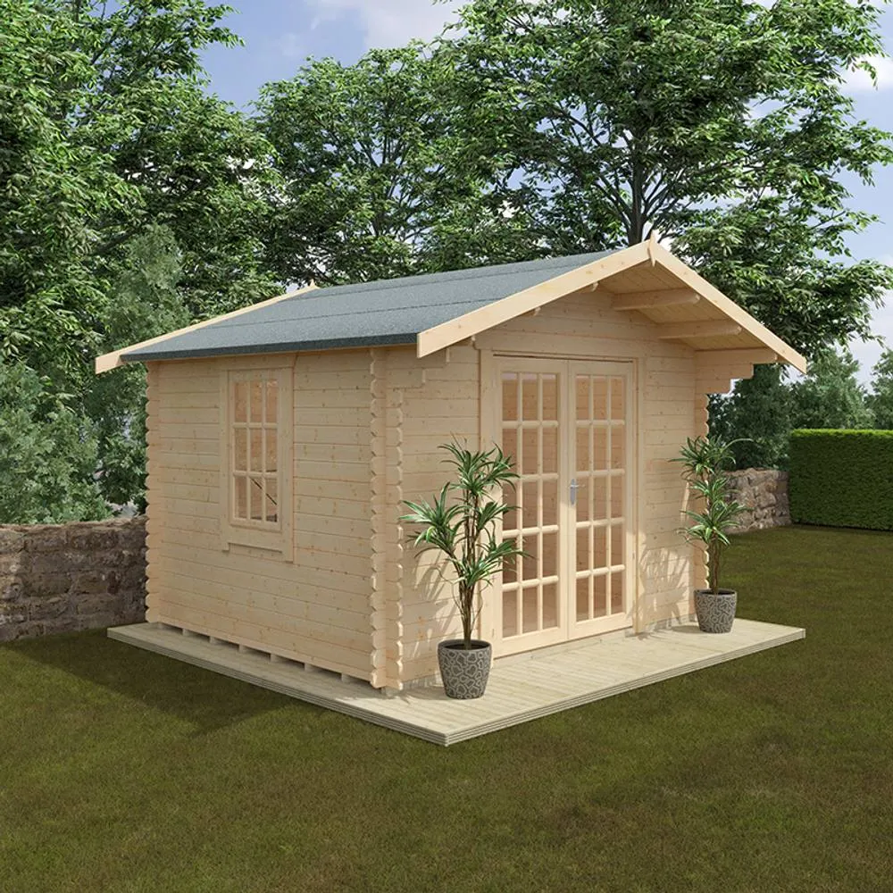 Buttercup Farm 10 x 12 Feet The Lotherton 28mm Cabin - L295 x W355 x H271.9 cm in Natural 4