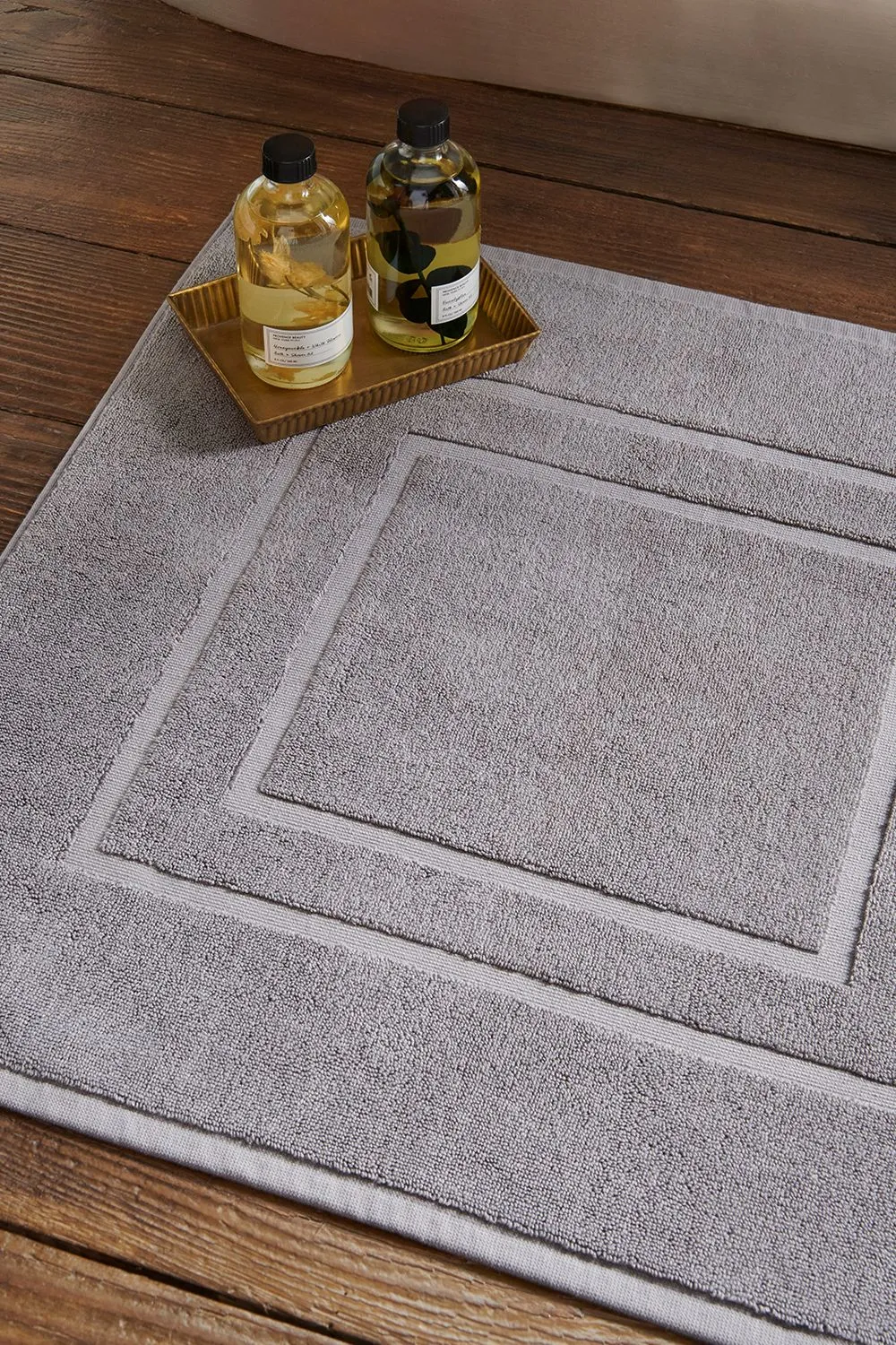 CHRISTY 'Brixton' Luxury 100% Cotton Bath Mats in Light Grey