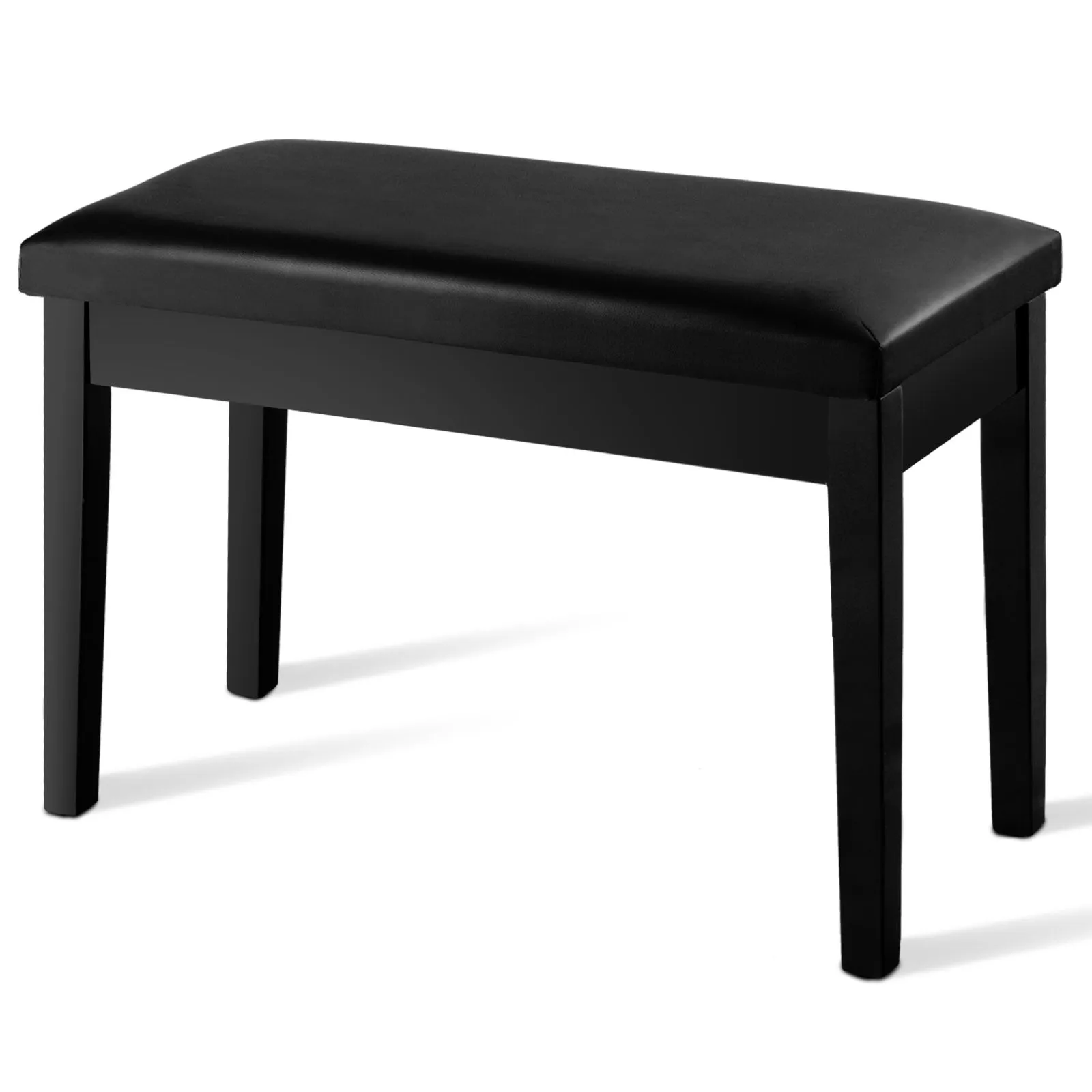 Costway 2-in-1 PU Leather Piano Bench Double Duet Seat W/Padded Cushion Music Storage in Black 4