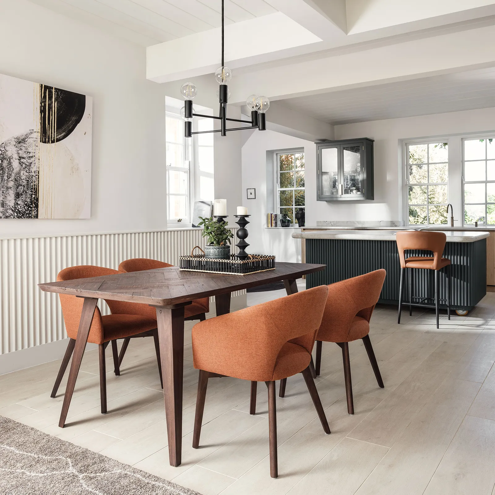 Black 6 Bulb Pendant Light Metal | Barker & Stonehouse 2