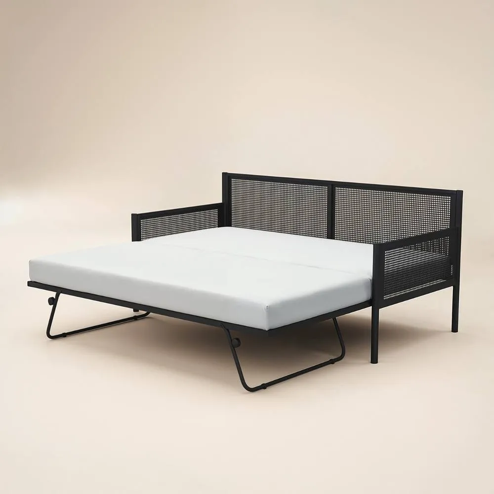 Flair Clay Metal Daybed with Trundle in Black 4