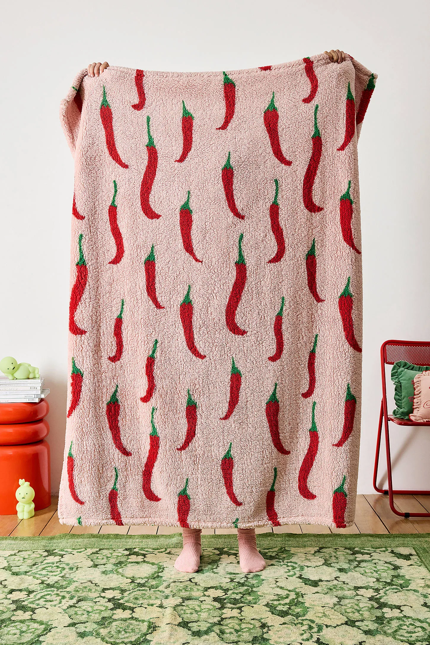 Chilli Fleece Throw - Pink