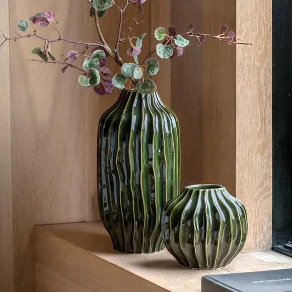 Organic Ribbed Ceramic Vase 6
