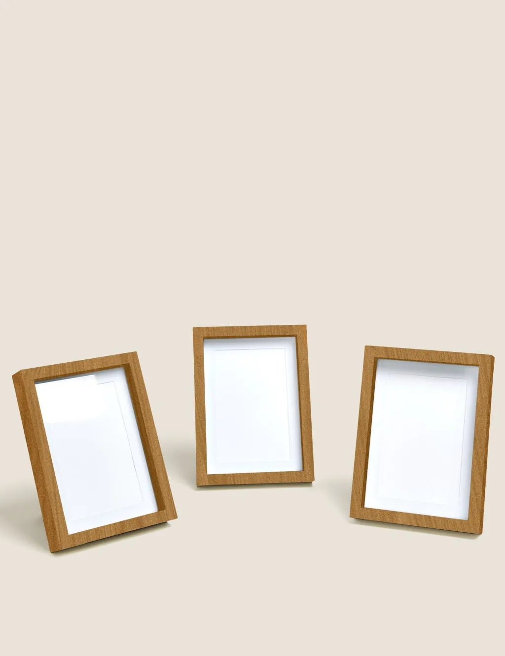 M&S Set of 3 Photo Frames 4x6 inch Natural Mix
