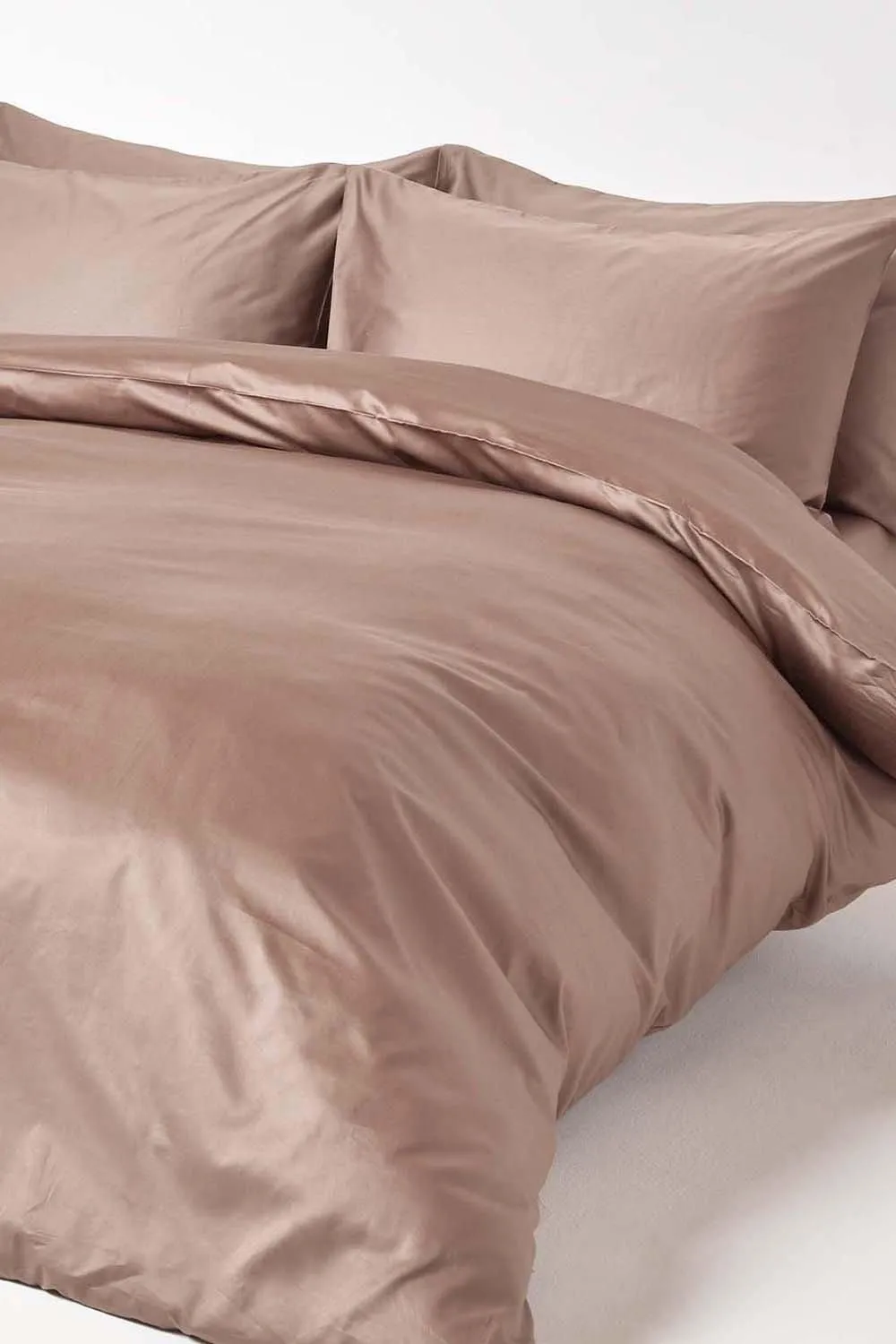 Homescapes Sateen Cotton Flat Sheet 400 TC in Brown 4