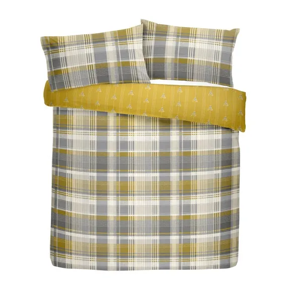 Dreams & Drapes Lodge Connolly Check 100% Brushed Cotton Duvet Cover & Pillowcase Set 3