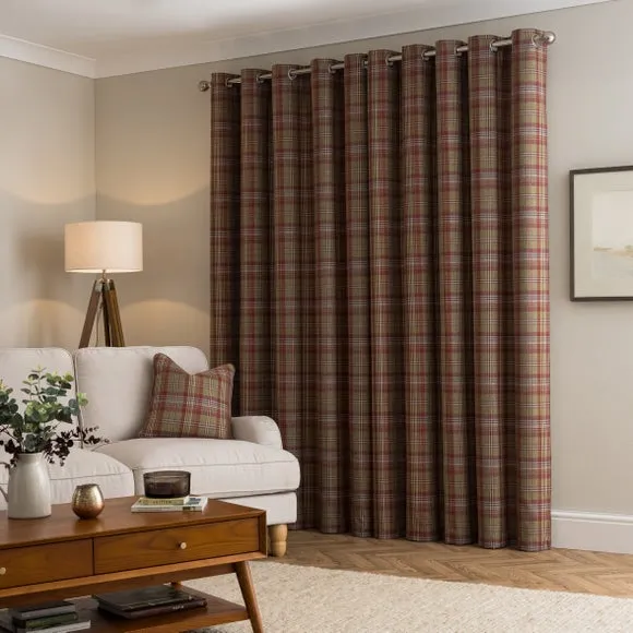 Kenmore Check Eyelet Curtains 4