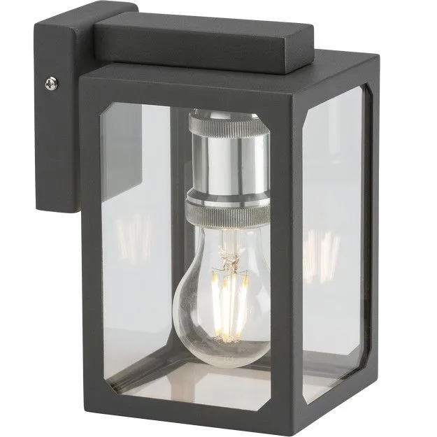 Netlighting E27 Wall Lantern Anthracite 230V IP23 in Black