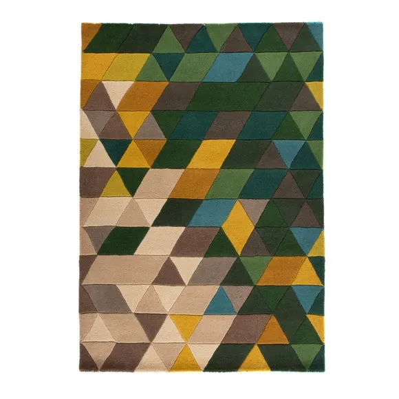 Green Illusion Geometric Prism Rug 4