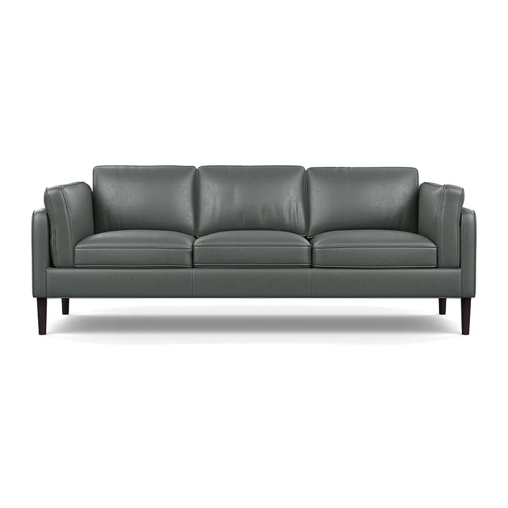 Heal's Sonno 4 Seater Daino Leather Steel Wenge Black Feet 1