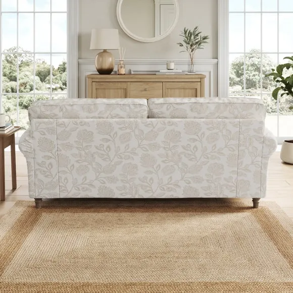 Flori Woven Floral Fabric 3 Seater Sofa 3