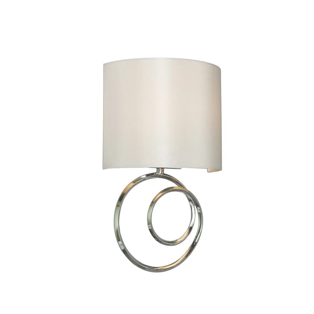 Aspen Sculpt Wall Light with Faux Silk Shade, Chrome