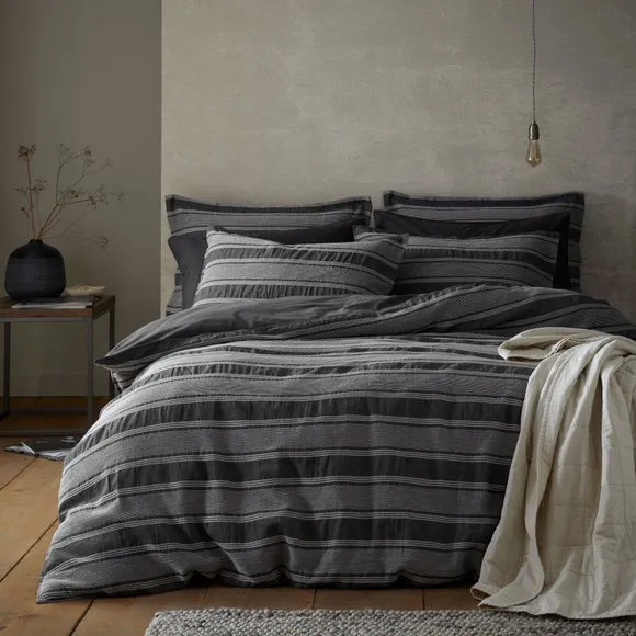 Combe Stripe 100% Organic Cotton Duvet Cover & Pillowcase Set 6