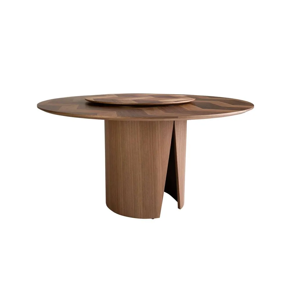 Angel Cerda Round Walnut Dining Table 150 cm Dia x 76 cm, Seats 6 in Brown 6