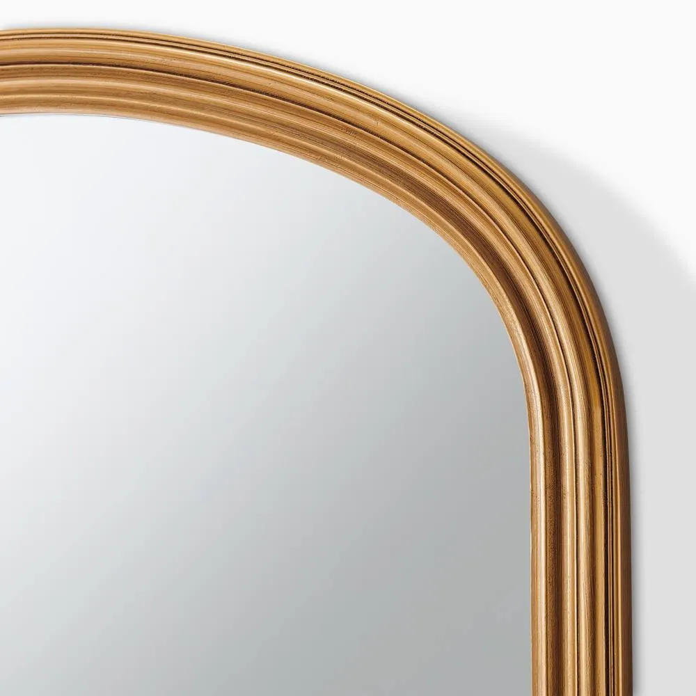 FurnitureboxUK Cecily Gold Wood Large 110x90 Overmantle Arch Mirror 6