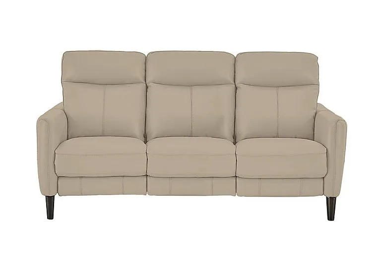 Compact Collection Petit 3 Seater Leather Sofa - BV Pebble