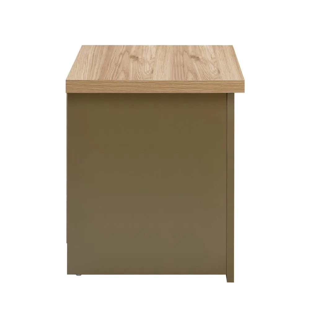 Birlea Bedside Cabinet Olive Green Oak Highgate 2 Drawer Bedside 3