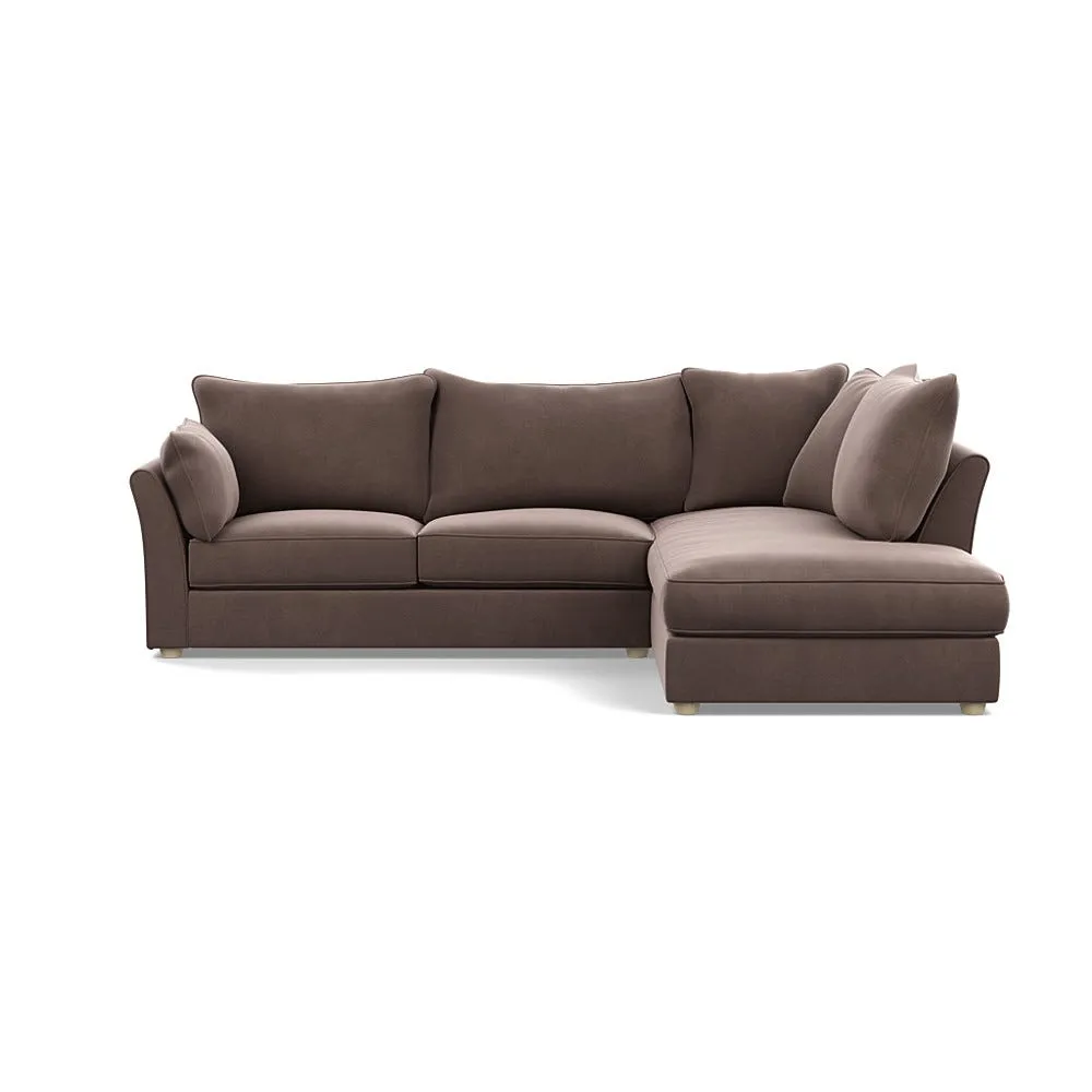 Heal's Tailor Right Hand Facing Corner Sofa Smart Velvet Mouse Natural Feet 1