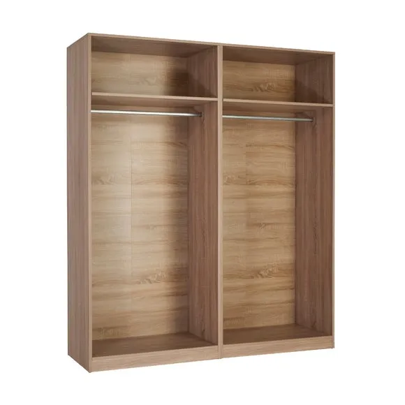 Holborn 4 Door Wardrobe, Natural & Mirrored 2