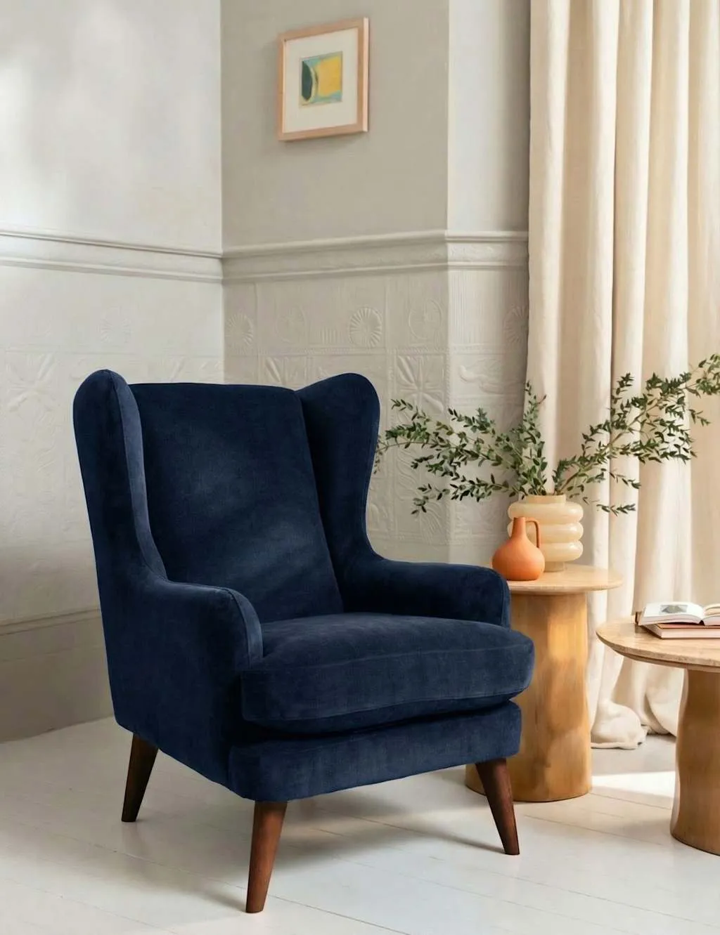 BARKER AND STONEHOUSE Sven Chenille Armchair Navy