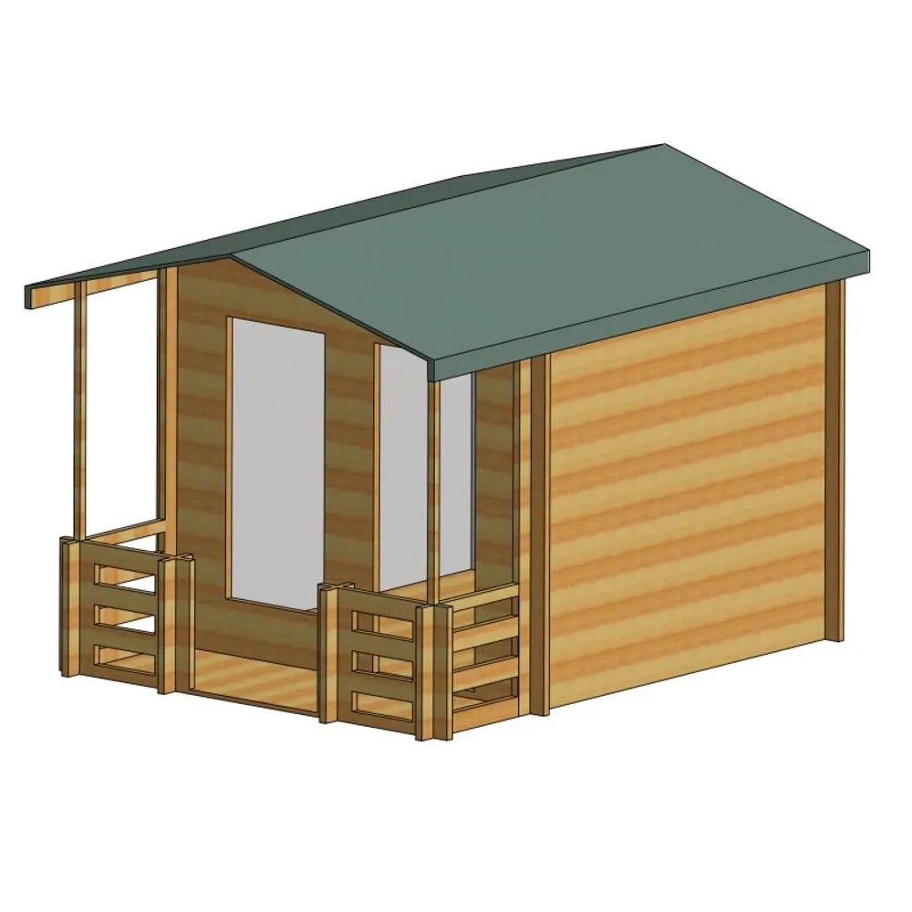 Shires Maulden 19 mm Log Cabin 9 x 9 Feet + Verandah in Brown 5