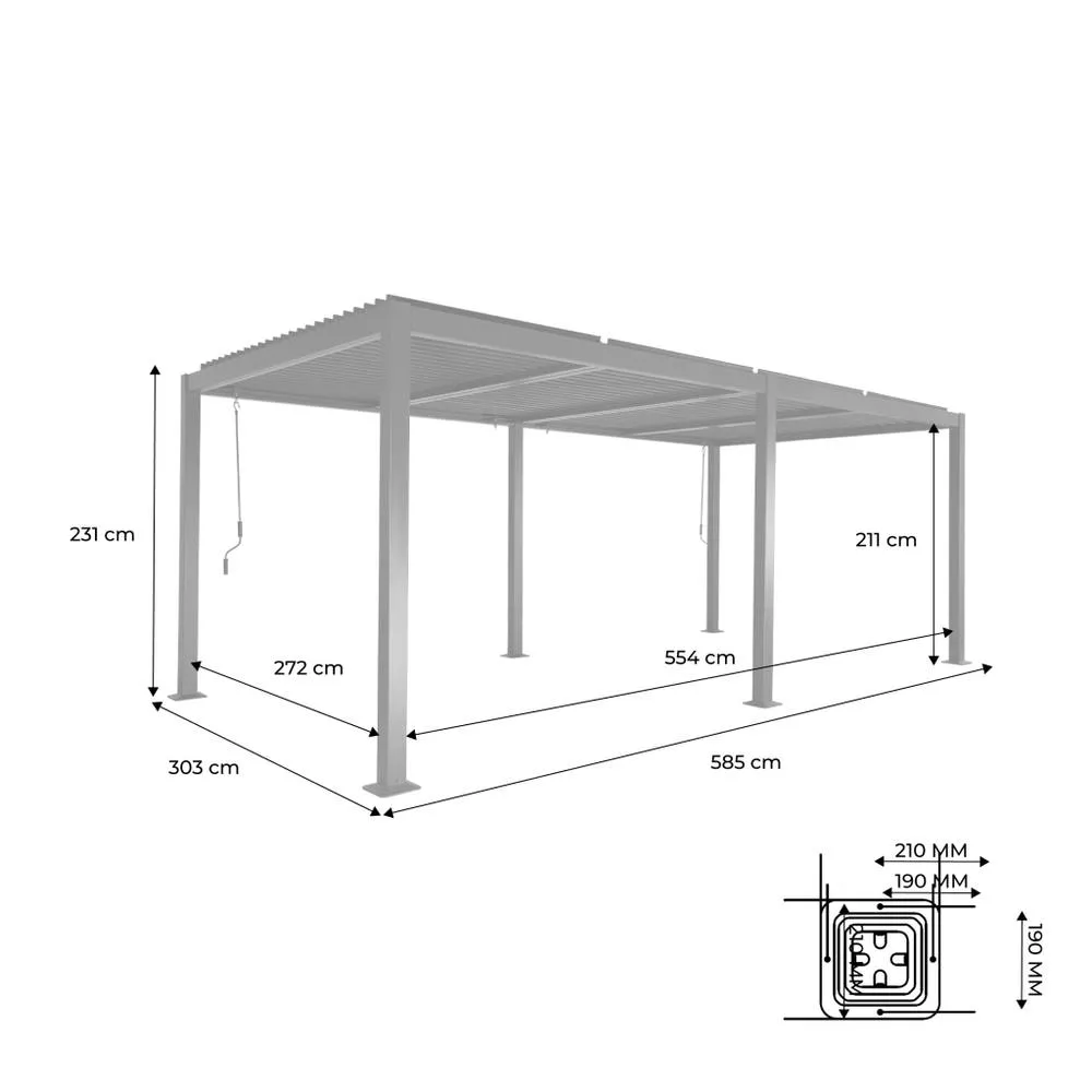 sweeek Louvered Pergola Aluminium & Steel 6 X 3m in White 5