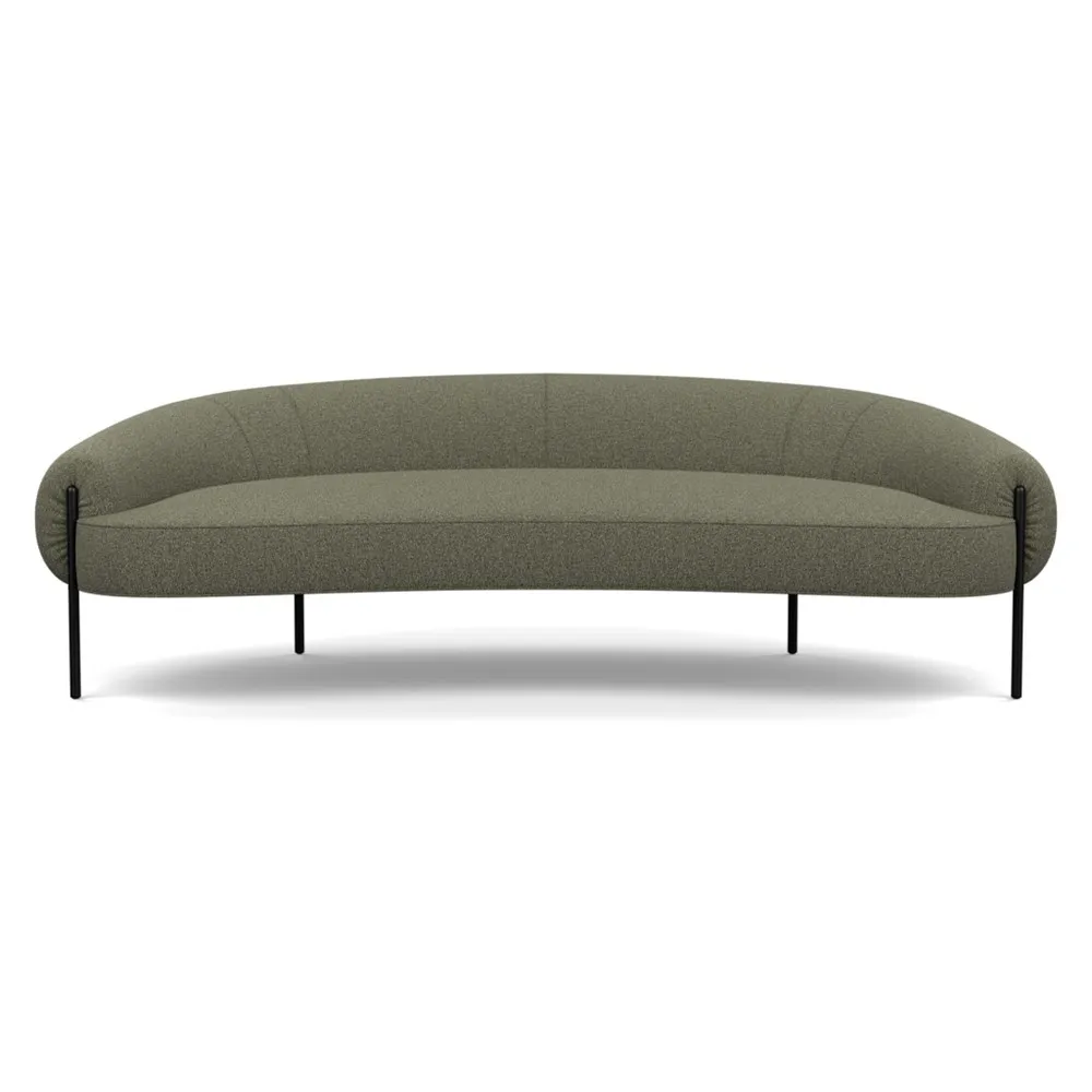 Heal's Isola 3 Seater Sofa Loop Boucle Forest Black Feet