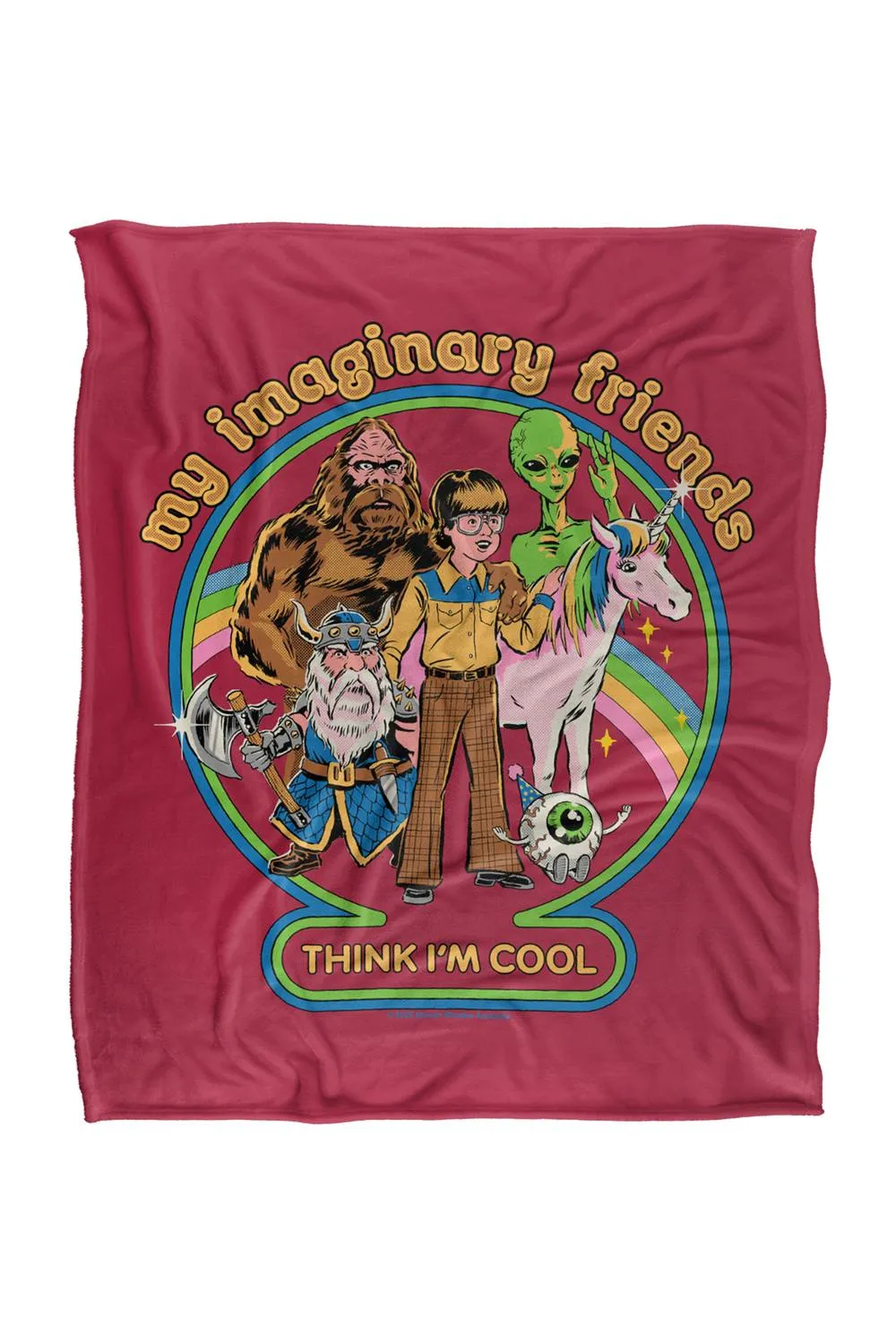 Steven Rhodes My Imaginary Friends Silky Super Soft Throw Blanket