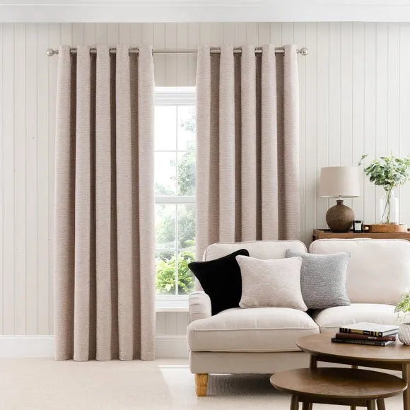 Boucle Chenille Eyelet Curtains 2