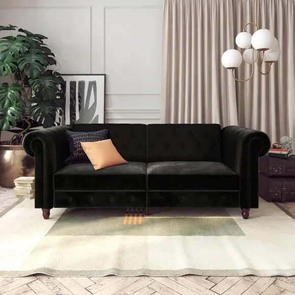 Felix Velvet Chesterfield Double Sofa Bed 1