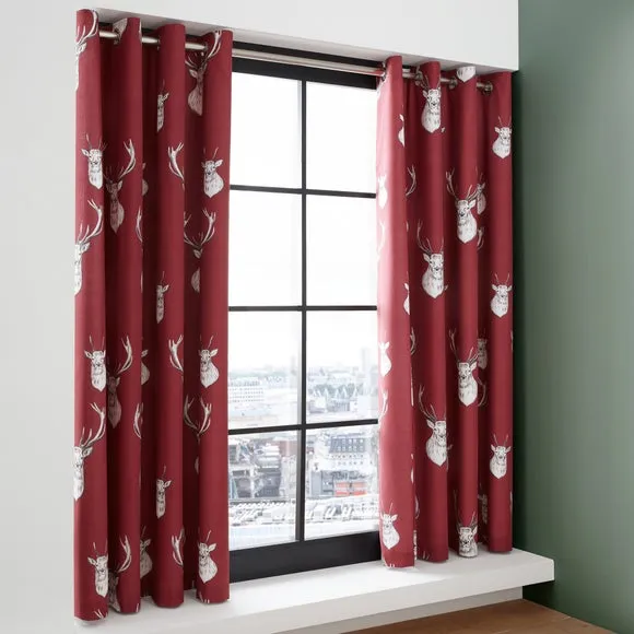 Catherine Lansfield Munro Stag Eyelet Curtains 2