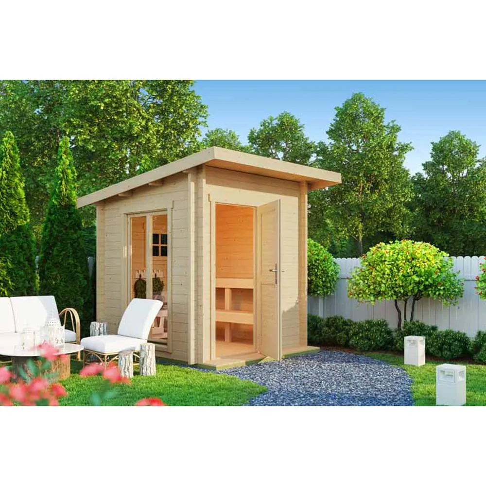 Lasita Maja Ltd Abisko-Log Cabin, Garden Room, Home Office - L240xW278.1xH233.7 cm in Light Tan