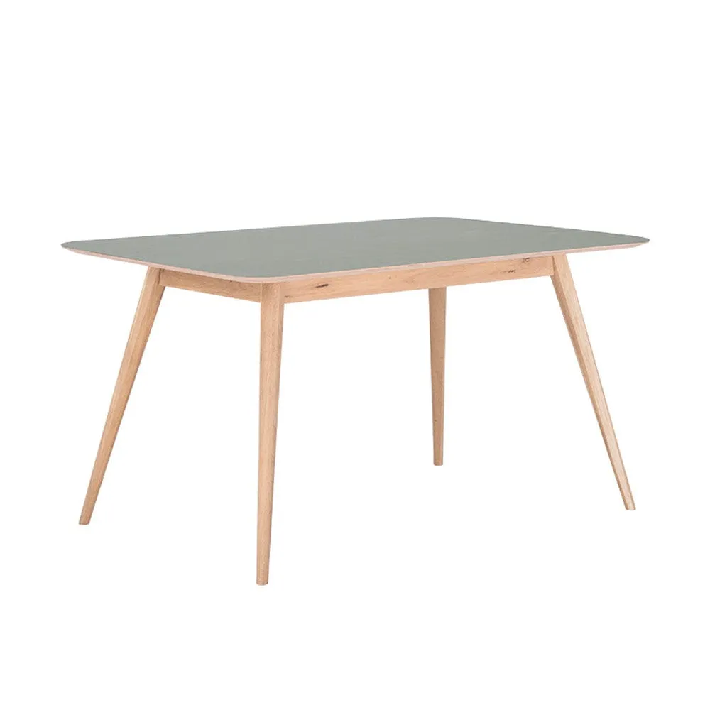 Gazzda Stafa Table Dark Olive Linoleum 140x90x75cm 2
