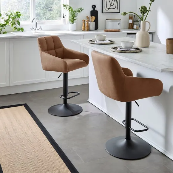 Jase Adjustable Height Barstool, Faux Leather 2