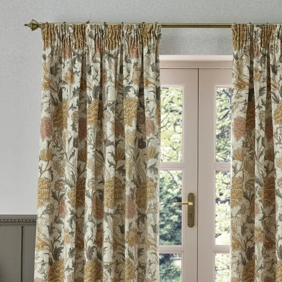 Morris & Co. Cray Chenille Pencil Pleat Curtains 1