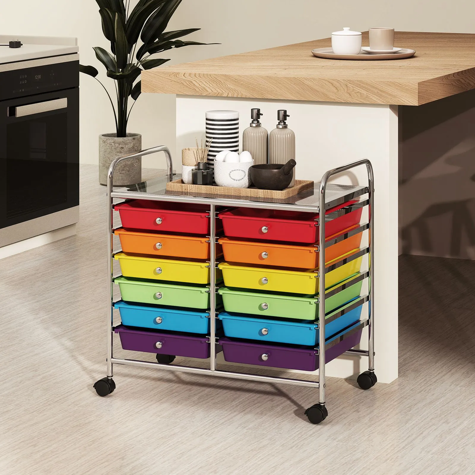 Costway 12 Drawers Multi-Purpose Utility Cart Storage Rolling Cart 5