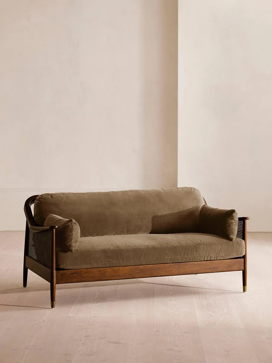 Atlanta Three Seater, Velvet, Truffle