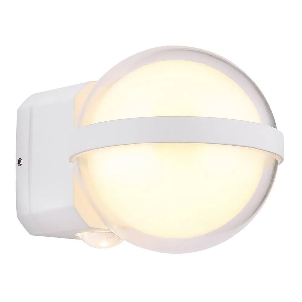 Netlighting Illi Outdoor Globe Wall Lamp White Matt IP54 LED 3000K