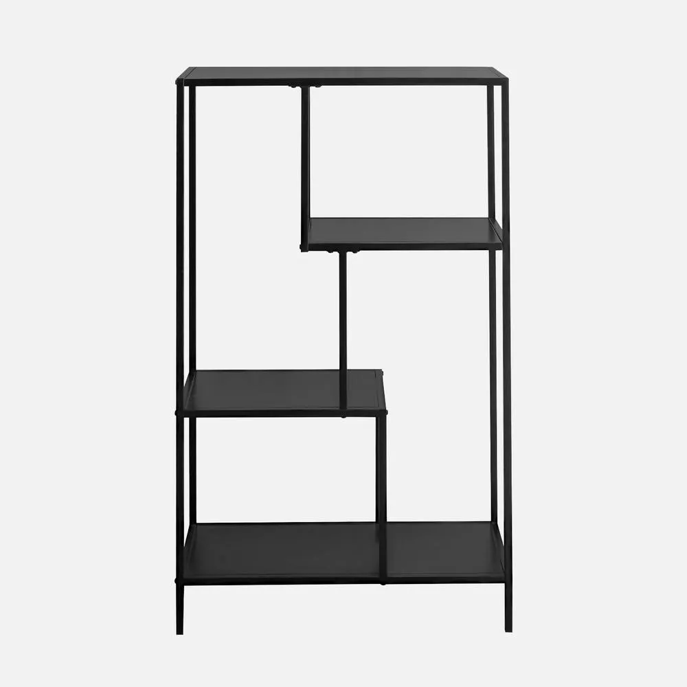 sweeek 4-shelf Asymmetrical Bookshelf In Black Metal 2