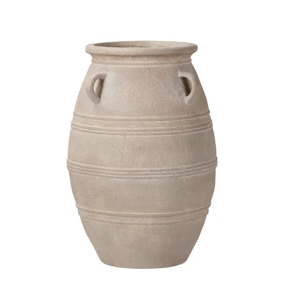 Grey Wash Fibrestone Decorative Vase with Handles 4