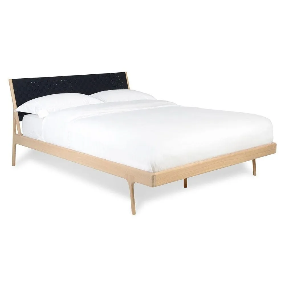 Gazzda Fawn King Bed Oak Black Cotton Webbing 2