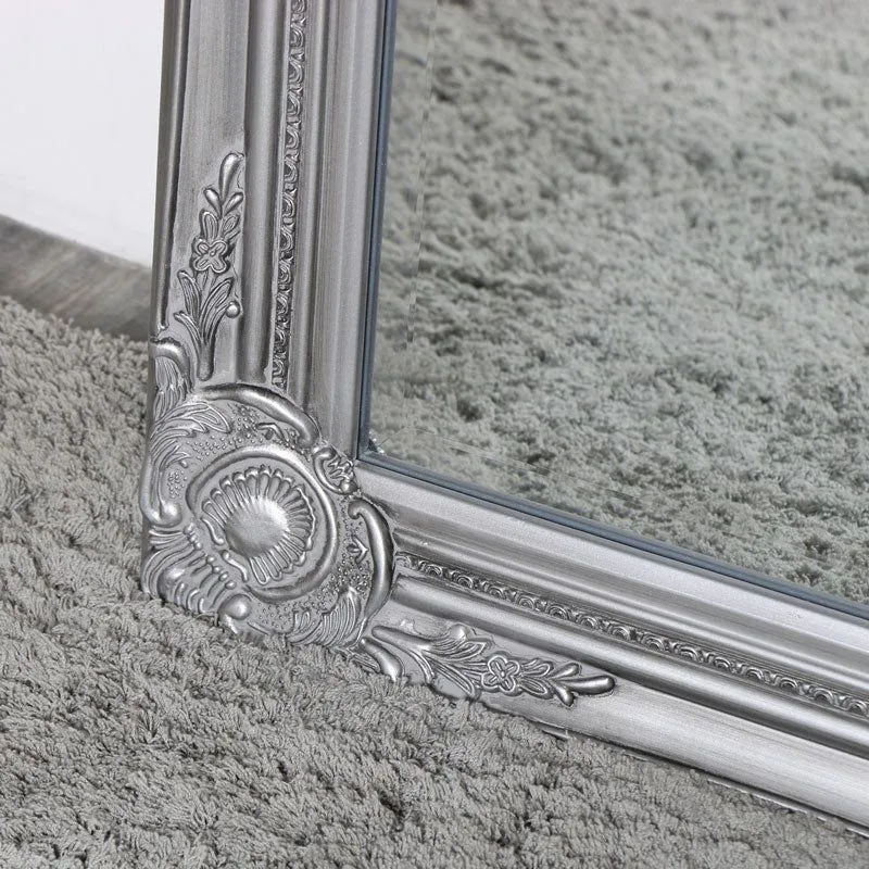 Melody Maison Tall Silver Mirror With Bevelled Glass 47cm X 142cm in Metallic Silver 2