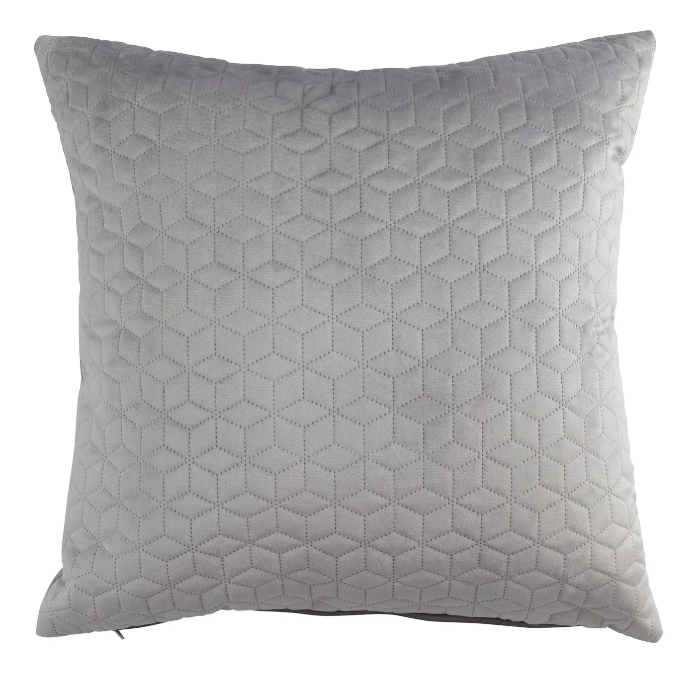 Habitat Pinsonic Velvet Geometric Cushion Grey - 50x50cm