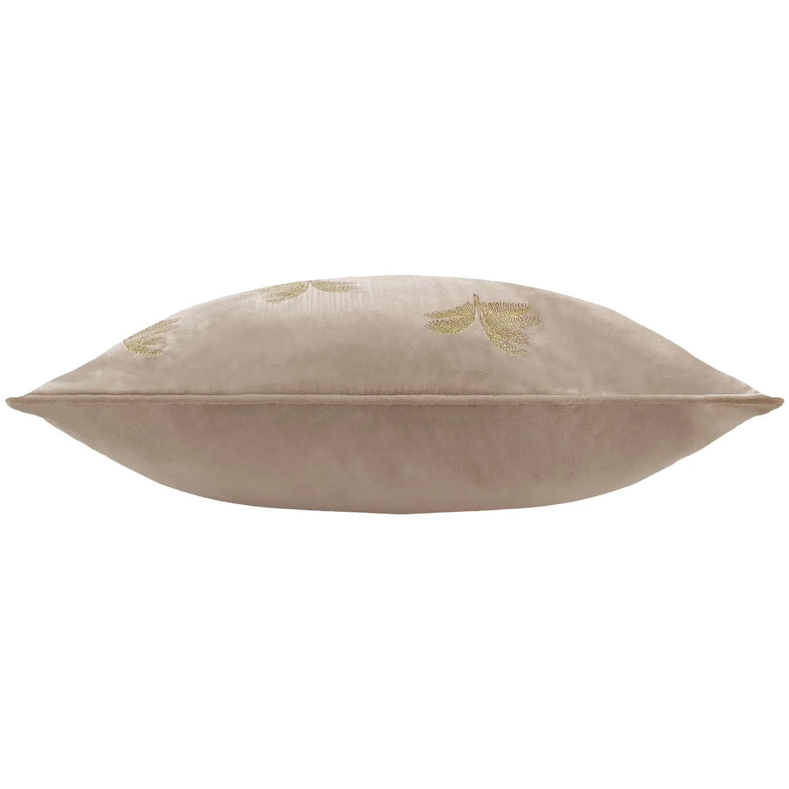 Paoletti Guilded Palms Embroidered Cushion in Light Brown 4